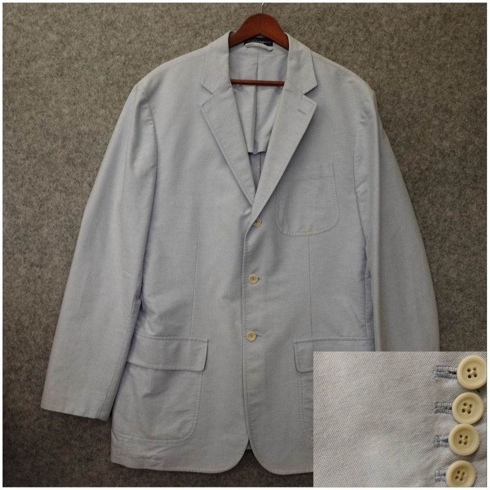 Polo Ralph Lauren Mens M 42R Light Blue Hopsack Sport Coat Summer Blazer Jacket